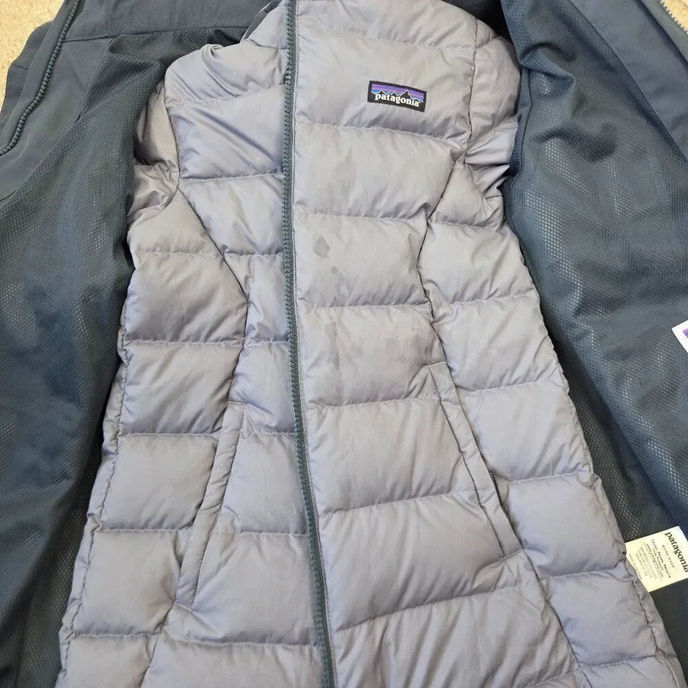 Patagonia Girls Tres 3 in 1 Parka Coat Size S / 8 Navy Blue Down Fill Winter Kid